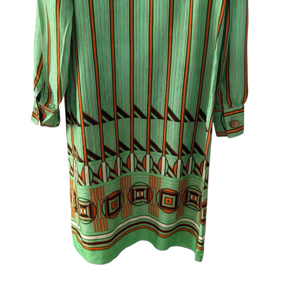Vintage Celine Lambert Green and Brown Long Sleeve Dress - Picture 8 of 14